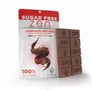 Zen Cannabis | Sugar Free Milk Chocolate | Fast Acting Cannabis Infused Chocolate Bar | 100mg