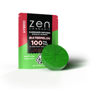 ZEN CANNABIS - Zen Cannabis | Watermelon | Fast Acting Single Hybrid Gummy | 100mg
