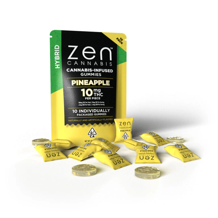 Zen Brands - Zen | Pineapple 10pk Gummy 100mg (Hybrid) Main Image