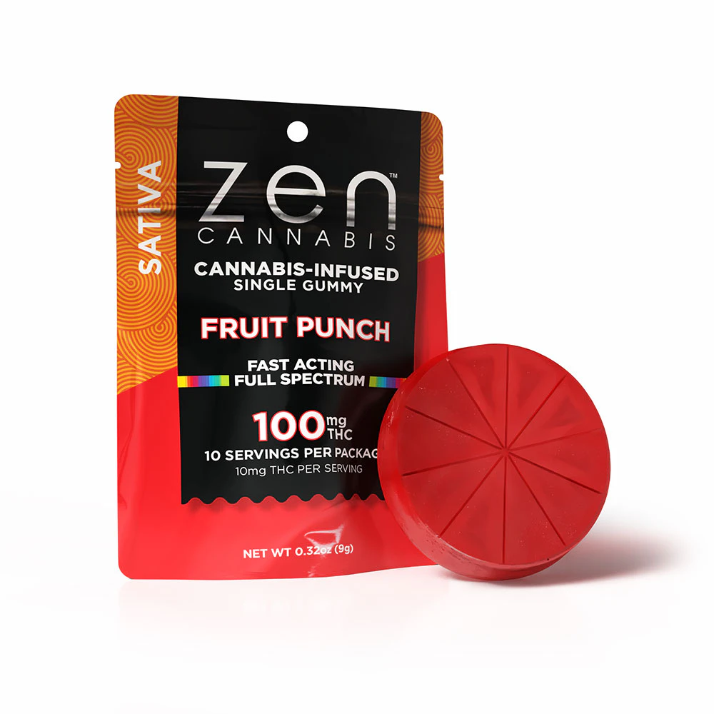 Zen Brands - Zen Single | Fruit Punch (Sativa) Gummy 100mg Main Image