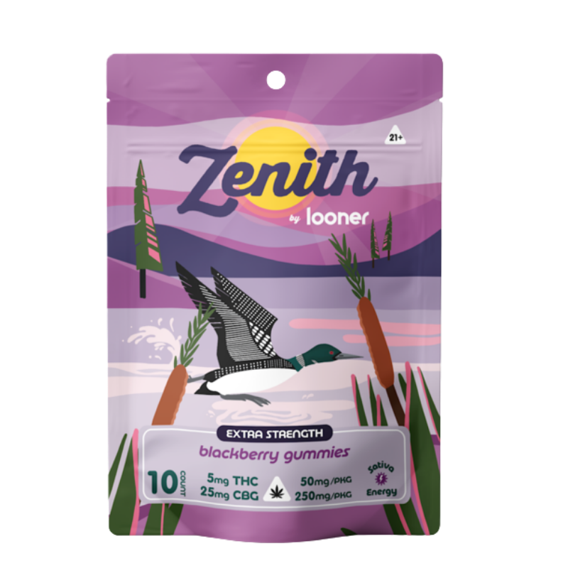 Zenith Gummies | Blackberry 5mg THC 25mg CBG | 10 count -