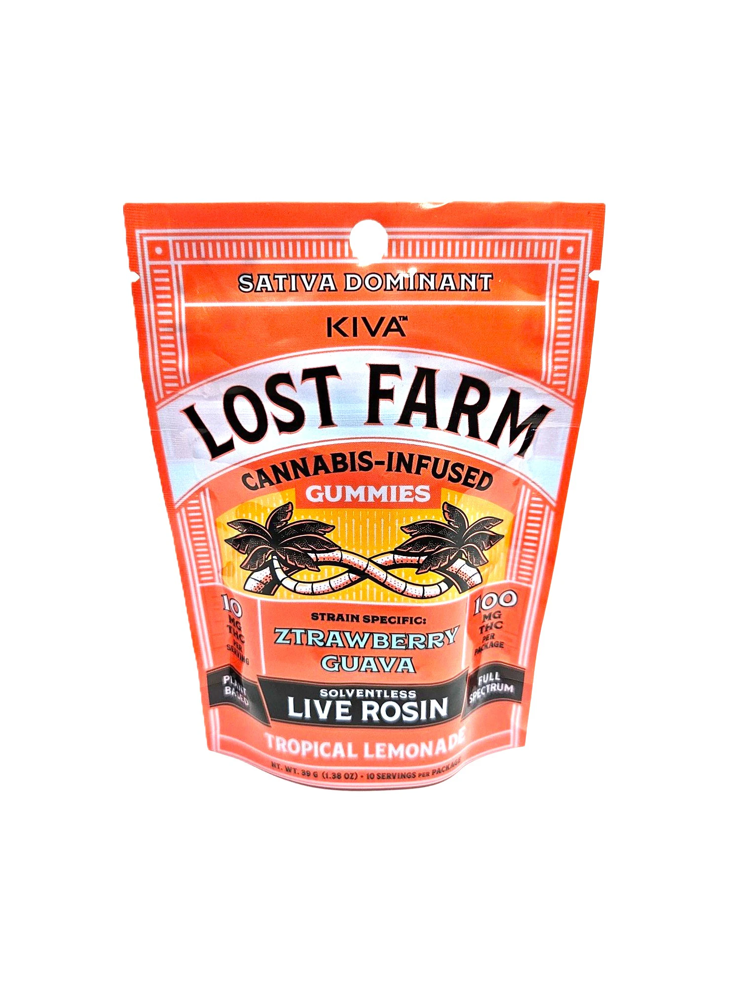 Lost Farm - Tropical Lemonade x Ztrawberry Guava | Live Rosin Gummies | 100mg/10 Pieces | Lost Farm Main Image