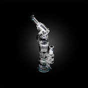 Bong - 16' Alpha Wide Body With Side Mouth Piece Inverted Tree and Color Perc Green