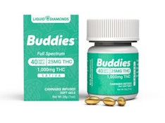 Buddies: 1000mg Live Resin Capsules (40x25mg - Hybrid)