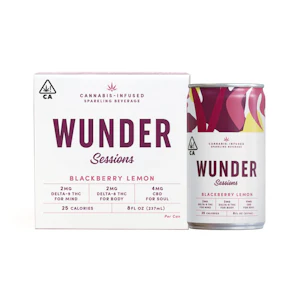 WUNDER - Blackberry Lemon | Sessions 8oz (4pk) 2mg THC/2mg D8 THC/4mg CBD | Wunder Sessions