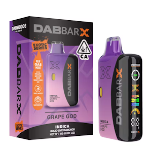 Dabwoods - Dabwoods | Grape God 1g (Indica) - DABBAR Liquid Live Diamonds