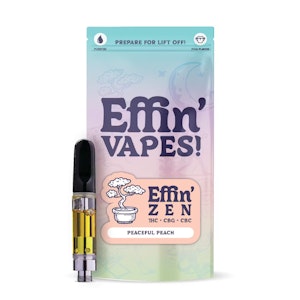 Effin' - Effin' | Distillate Cartridge | Zen Peaceful Peach & Honey 14:1:1 THC:CBG:CBC | 1g