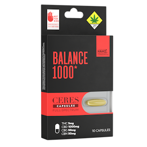 Ceres - Ceres | Balance 1000 | Capsules | DOH | 10pk | 3mg THC : 100mg CBD : 50mg CBG : 50mg CBN