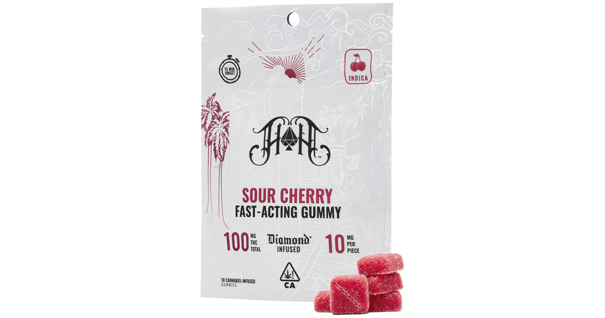 Heavy Hitters - Heavy Hitters - Sour Cherry Diamond Infused Fast Acting Gummies - 100mg Main Image