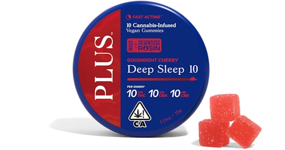 Plus - Plus - Goodnight Cherry 1:1:1 Sleep Solventless Rosin Gummies - 900mg
