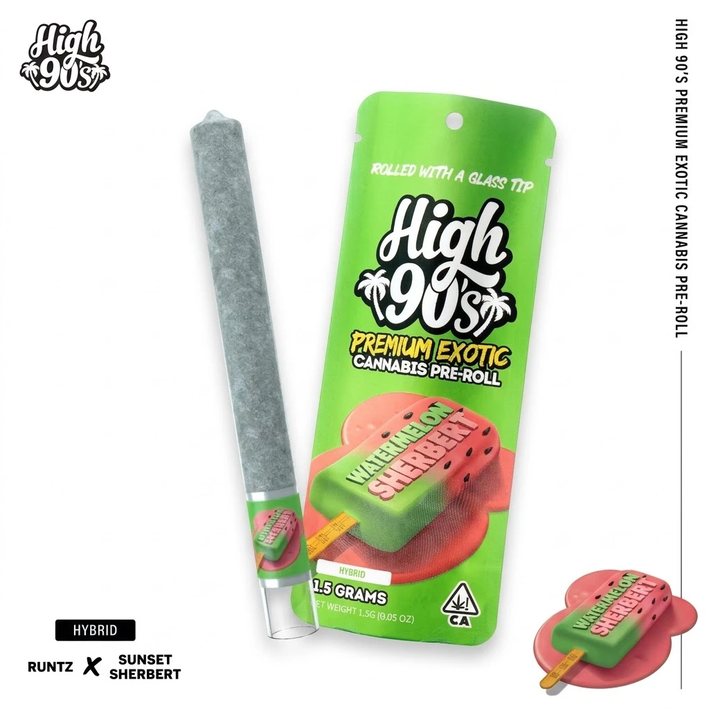 HIGH 90s - High 90s - Watermelon Sherbert High Roller 1.5g Pre Roll Main Image