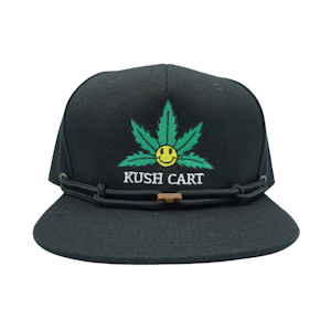 Black SnapBack with Black Tie & Smiley Embroidery