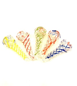 Haven - Glass - Clear and Twist Twisted Hand Pipe 3"