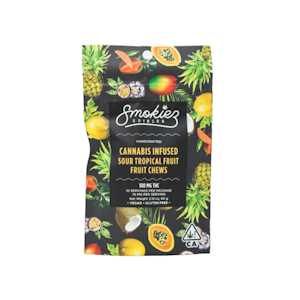 Smokiez Edibles - 100mg THC Sour Tropical Fruit Chews (10mg - 10 pack) - Smokiez