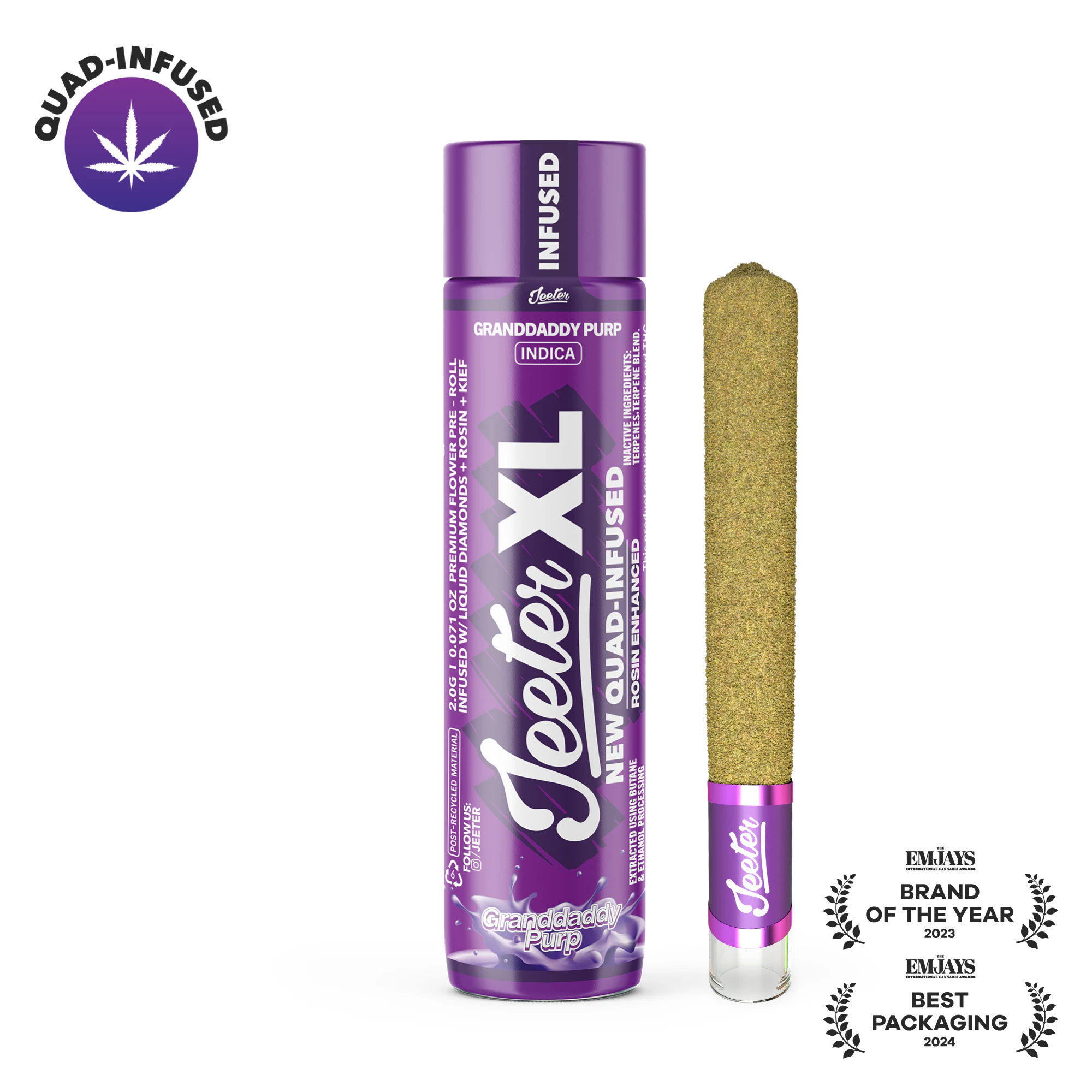 Jeeter - Jeeter XL | Granddaddy Purp | Infused Preroll | 2g Main Image