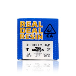 REAL DEAL RESIN - REAL DEAL RESIN - Concentrate - Mod Grapes - Cold Cure Live Rosin - Tier 3 - 1G