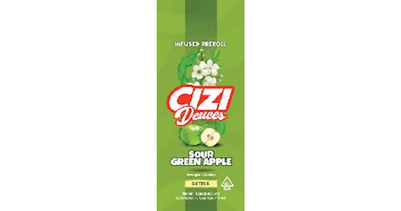 CIZI - CIZI - Sour Green Apple Deuces Infused Pre-Rolls - 2ct