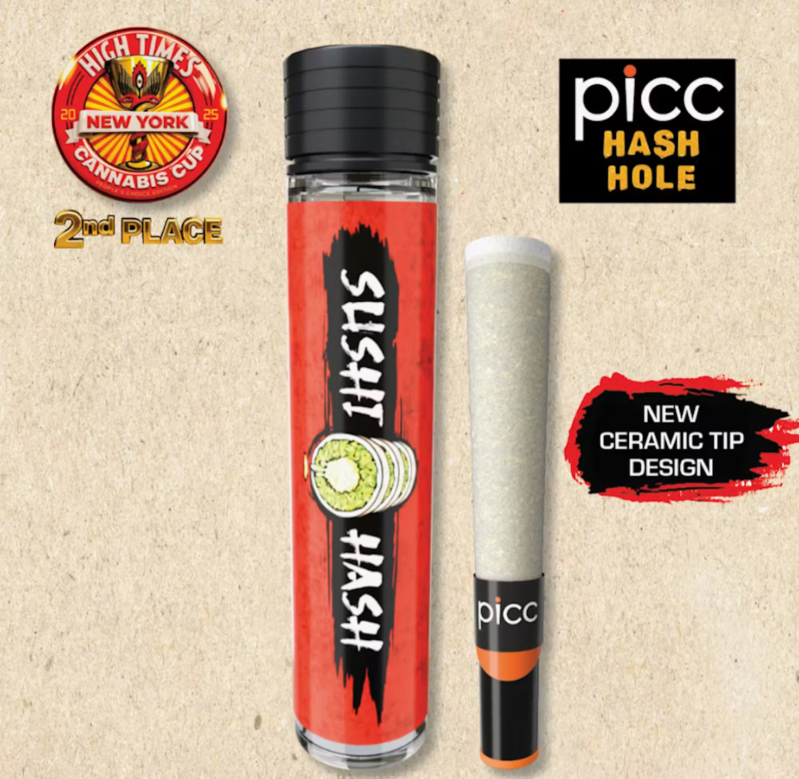 PICC - Banana Split X Fortissimo - 1g Hash Hole Infused Preroll Main Image