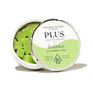PLUS Gummies Balance Cucumber Lime 2:1 THC/CBD 70mg 20-Pack