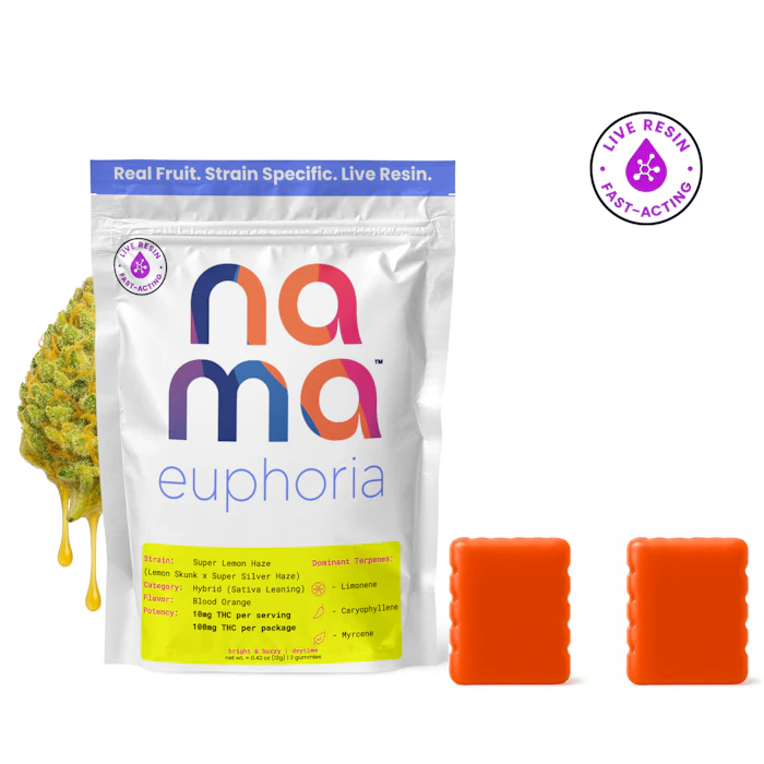Nama - Super Lemon Haze - 100mg Live Resin Gummies 2pk Main Image