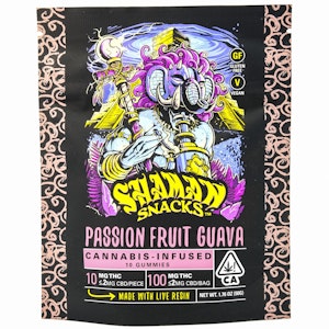 SHAMAN EXTRACTS - Passion Fruit Guava 100mg 10 Pack Live Resin Gummies - Shaman Extracts