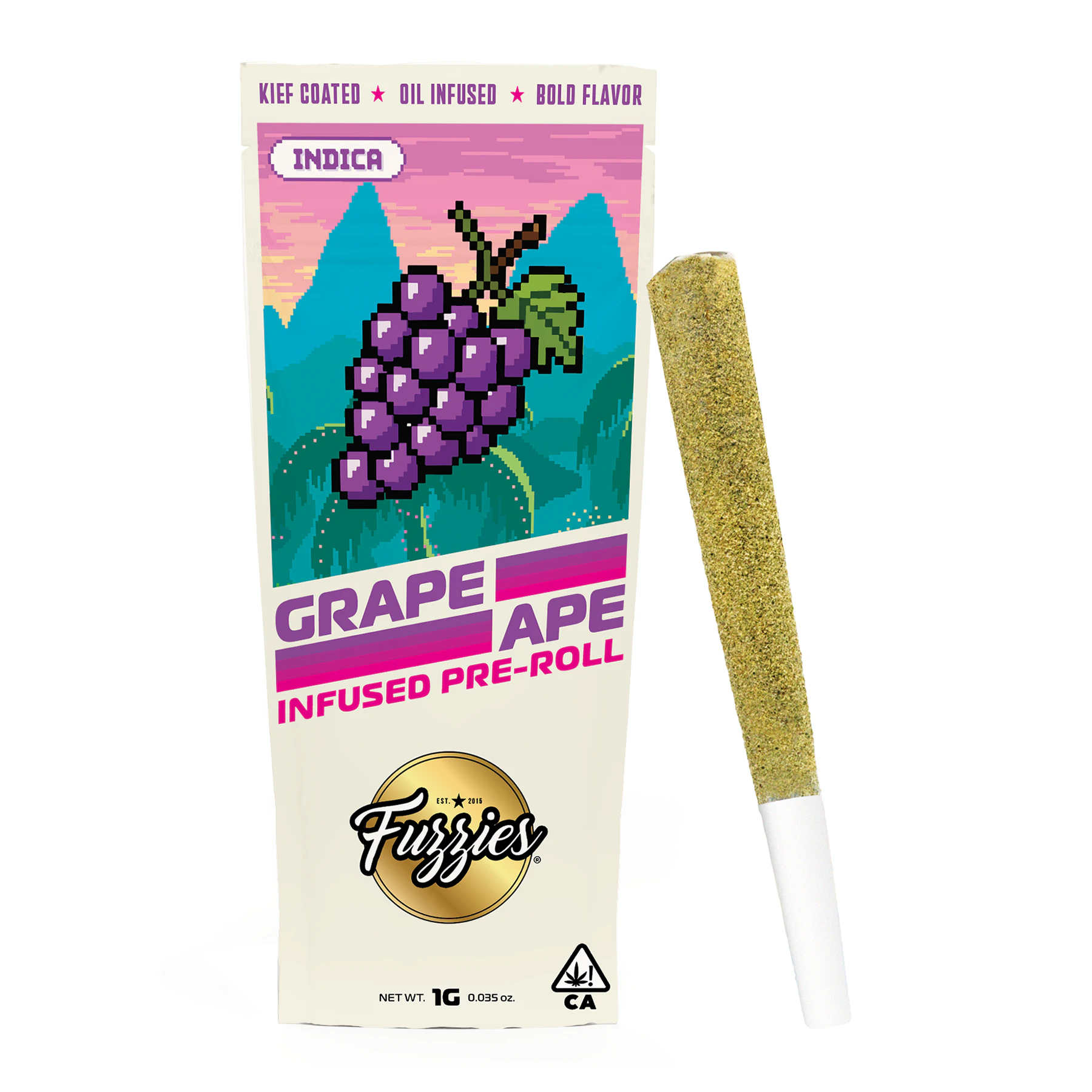 Fuzzies - [Fuzzies] Infused Preroll - 1g - Grape Ape (I) Main Image