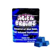 Alien Brainz-Beams Of Blue Razz-Gummies-200Mg-Indica