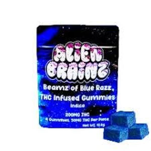 ALIEN BRAINZ - Alien Brainz - Beamz of Blue Razz 200MG (4x50MG)