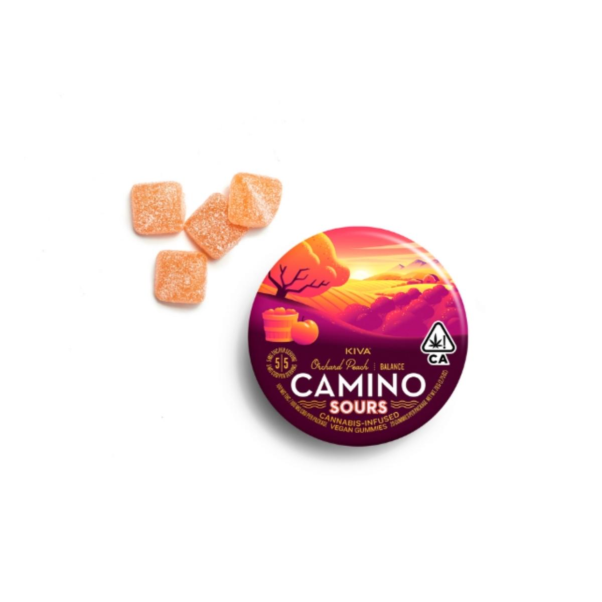 Orchard Peach 1:1 (Balance) (H) | 10mg/100mg Sours Gummies  | Camino