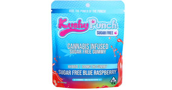 KUSHY PUNCH - Kushy Punch - Original Blue Raspberry Sugar Free Gummy - 100mg