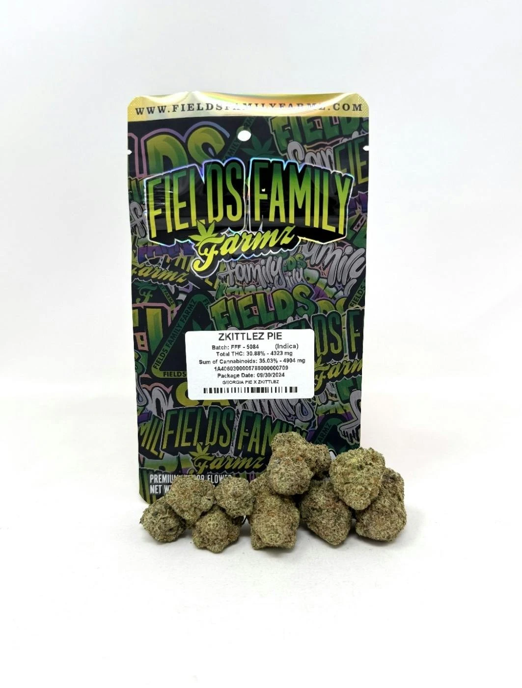 Fields Family Farmz - Zkittlez Pie (I) 31.97% THC | Fields Family Farmz | 14g Flower Main Image