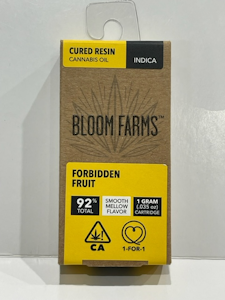 Bloom Farms - Forbidden Fruit Cured Resin 1g Cart - Bloom Farms