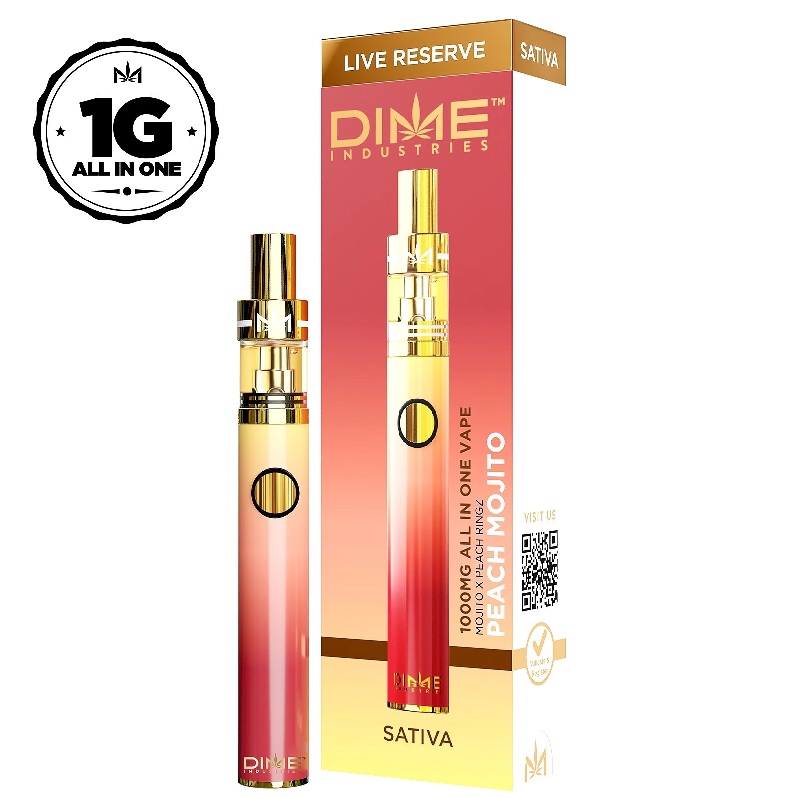 Dime Industries - Dime Industries Peach Mojito Live Reserve Disposable 1g Main Image