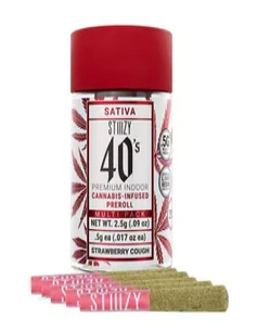 STIIIZY - STIIIZY | Strawberry Cough | 40's Infused Pre-Roll 5pk | 2.5g Main Image