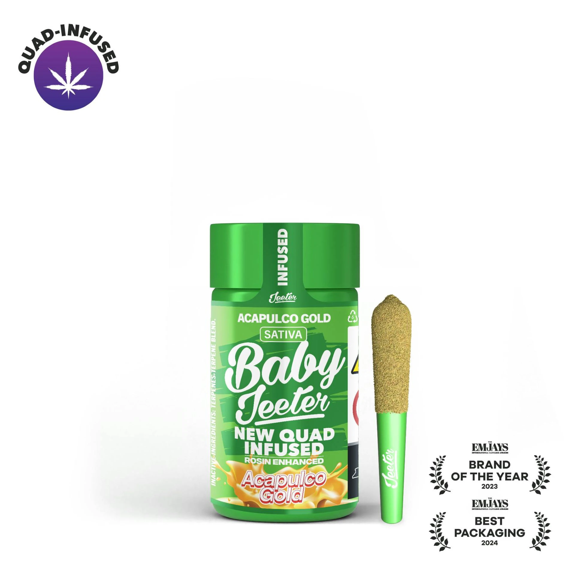 Jeeter - Baby Jeeter Quad-Infused 5pk Prerolls 2.5g Acapulco Gold Main Image
