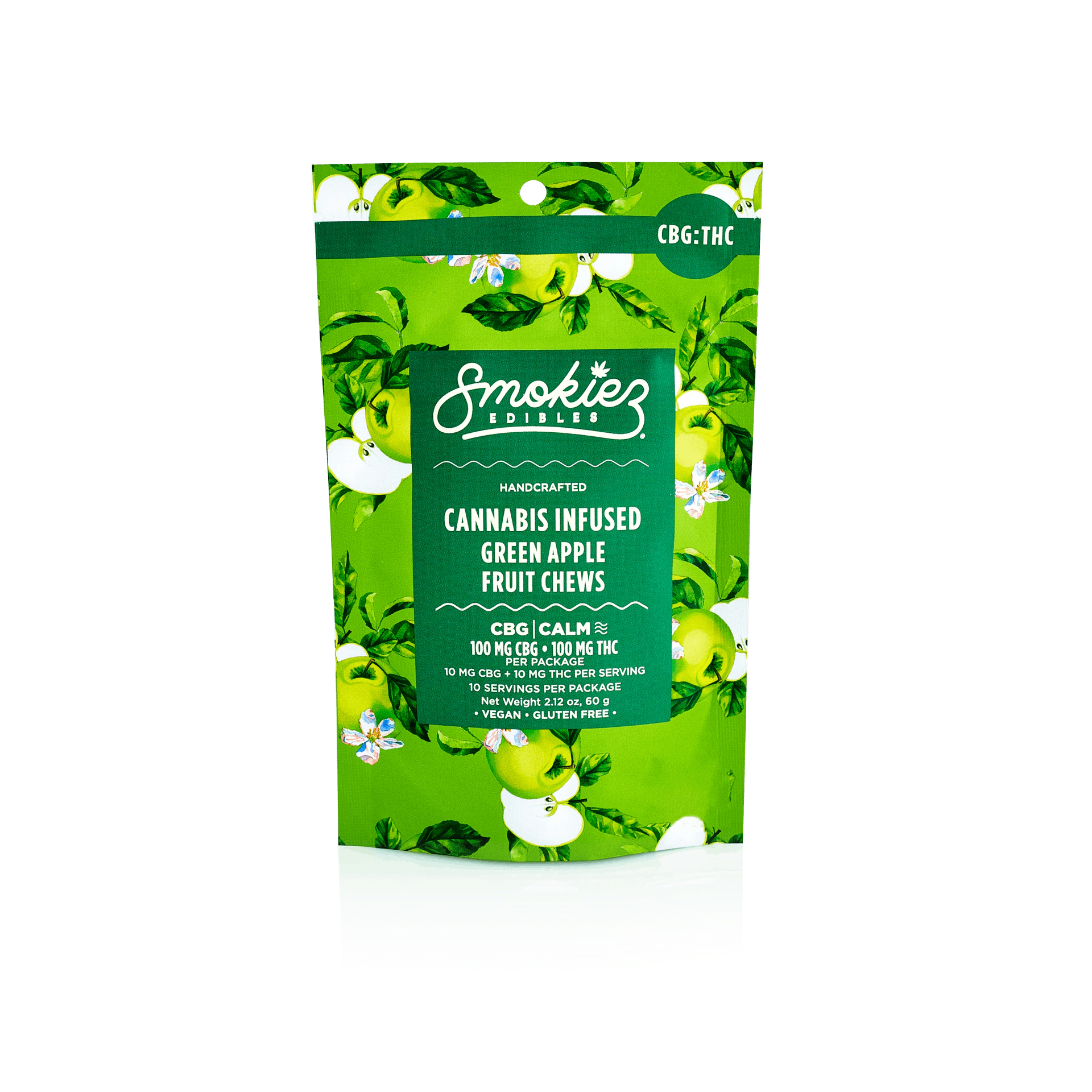 Smokiez Edibles - Smokiez - Green Apple - Gummy - 10 x 10mg THC + 10mg CBG + 2mg CBD Main Image