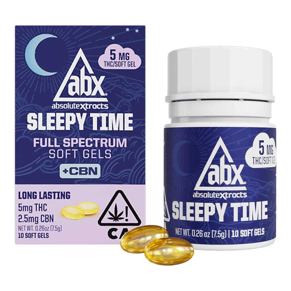 ABX / absoluteXtracts - AbsoluteXtracts | Sleepy Time | Solventless + CBN | Soft Gels 5mg | 10pk | 50mg Main Image