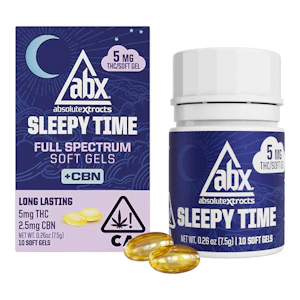 AbsoluteXtracts | Sleepy Time | Solventless + CBN | Soft Gels 5mg | 10pk | 50mg