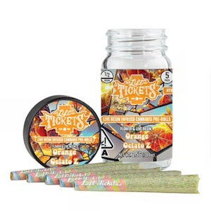LIFT TICKETS - 5pk - Orange Gelato Z (H) - Live Resin Infused - Lift Tickets