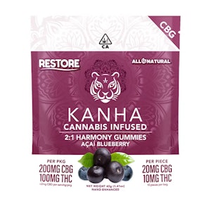 KANHA - KANHA | Harmony | 2:1 CBG:THC | Açaí Blueberry | 200mg CBG/100mg THC