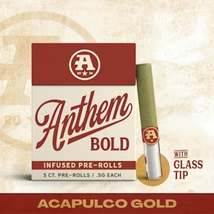 Anthem - Anthem BOLD Infused | Acapulco Gold | Glass Tip Pre-roll 5pk 2.5g