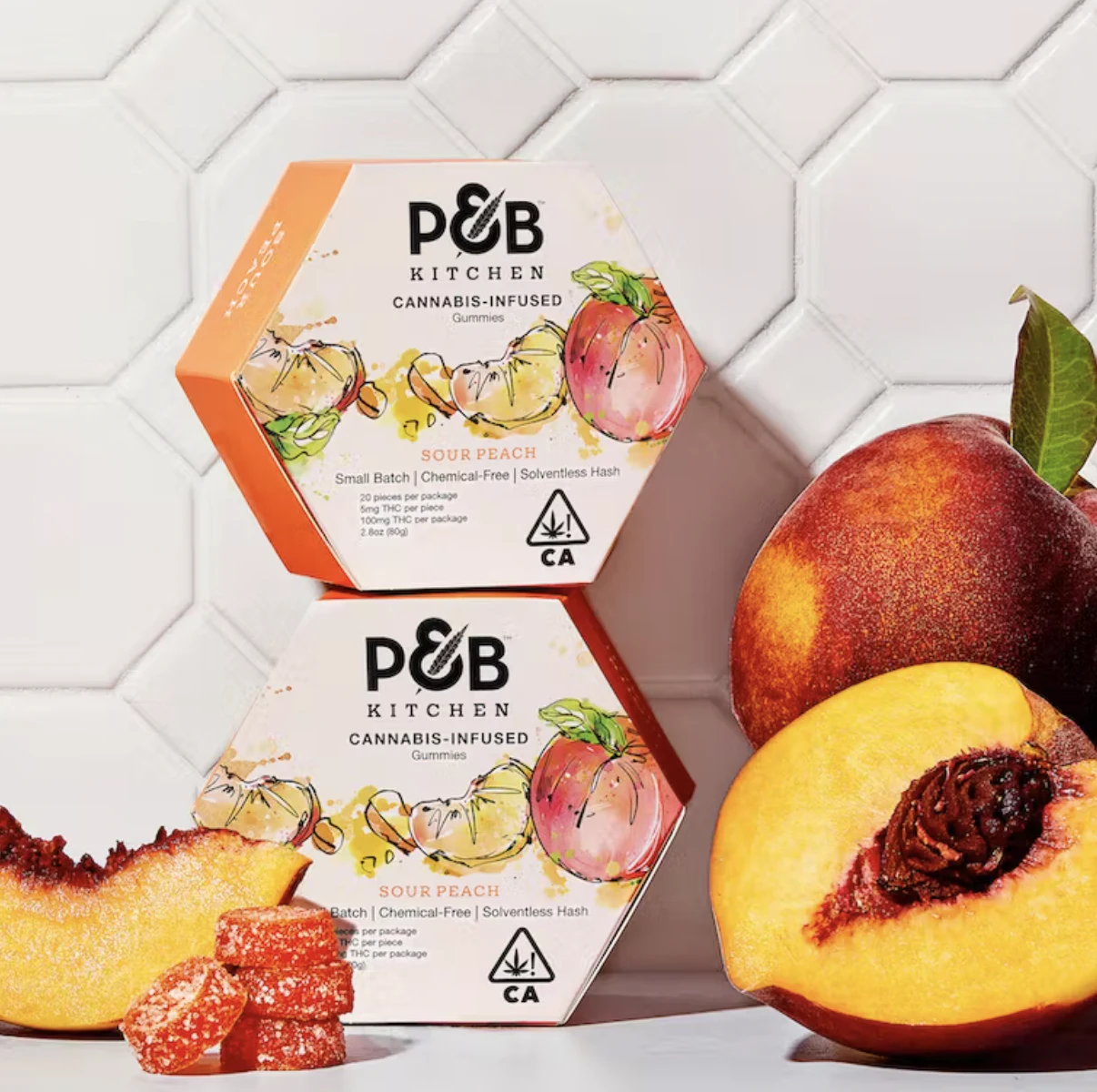 Papa & Barkley  - Sour Peach | 100mg Gummies | Papa & Barkley Main Image