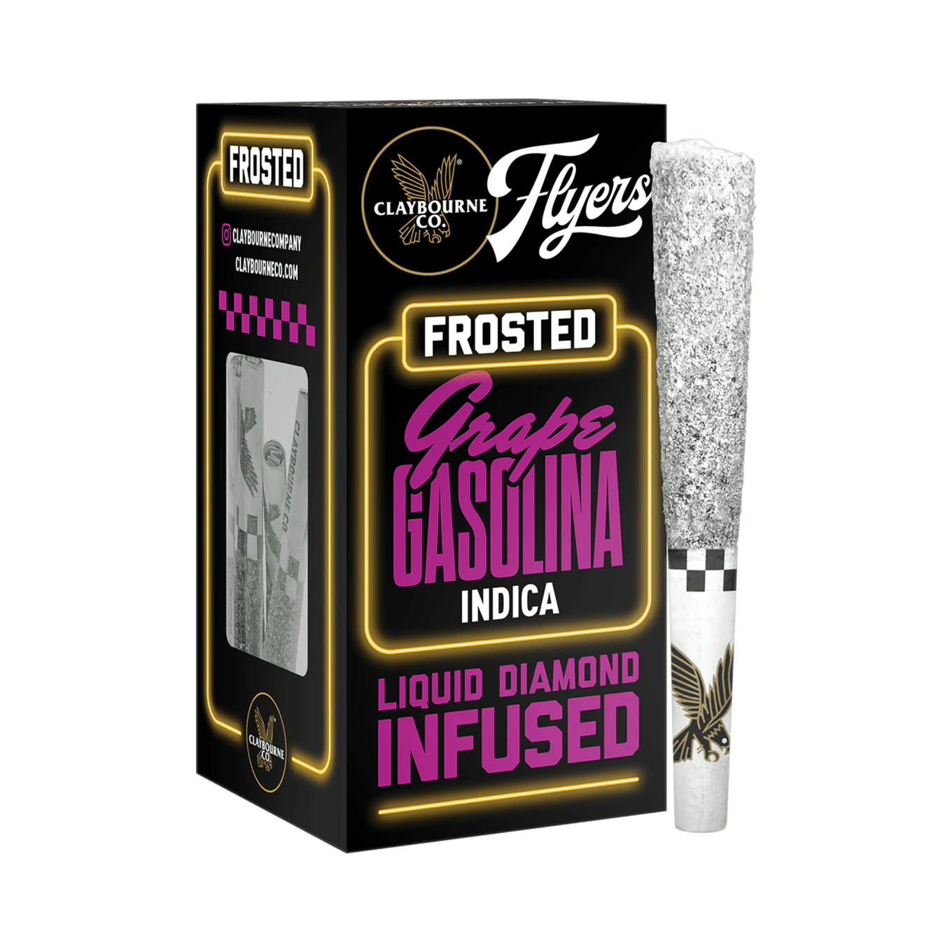 Claybourne Co. - Claybourne Co. - 2.5g - 5ct Flyers Frosted Infused Pre Rolls - Grape Gasolina Main Image
