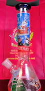 0 Inch Merry Christmas Beaker With Colored Lip + Ice Pinch