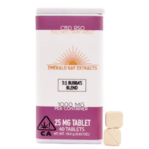 EMERALD BAY EXTRACTS - Emerald Bay Extracts - Bubba's Blend - 1000mg 3:1 CBD Tablets