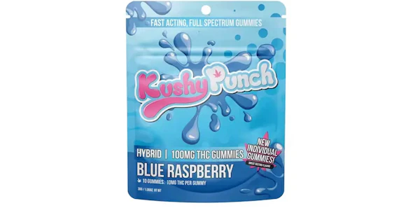 KUSHY PUNCH - Kushy Punch - Blue Raspberry Gummies - 100mg