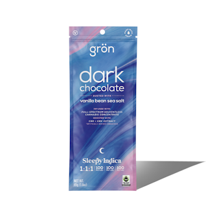 GRON - Dark Chocolate Vanilla Sea Salt Bar, 1:1:1 THC:CBD:CBN Sleepy