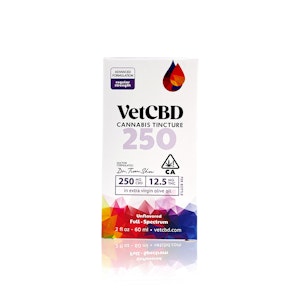 VETCBD - VET CBD - Tincture - 20:1 - CBD 250MG : THC 12.5MG - 60ML