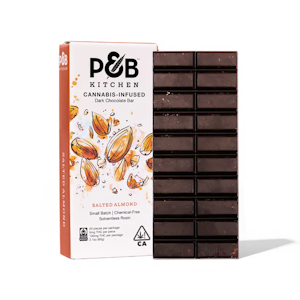Papa & Barkley - 100mg THC P&B Kitchen - Dark Chocolate Salted Almond Solventless Rosin Infused Bar (20 pack)