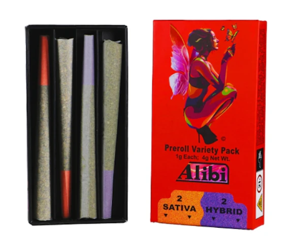 Alibi - Dream Star -31% THC / Cherry Diesel -34% THC -Sativa/Hybrid- 1g (Pre-Roll) 4pk | Alibi    -JJ9 BACK